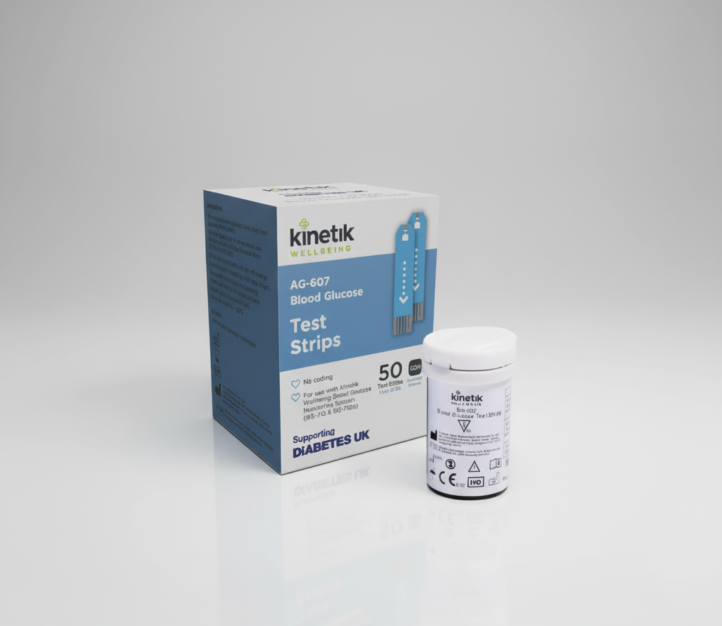 Kinetik Wellbeing Blood Glucose Test Strips, Pack of 50