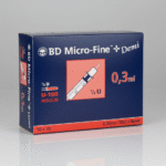 BD Micro-FineTM+ U 100 Insulin Shots 0.3 x 8 mm (Pack of 100)