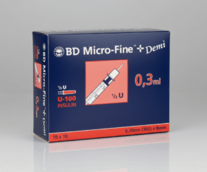 BD Micro-FineTM+ U 100 Insulin Shots 0.3 x 8 mm (Pack of 100)